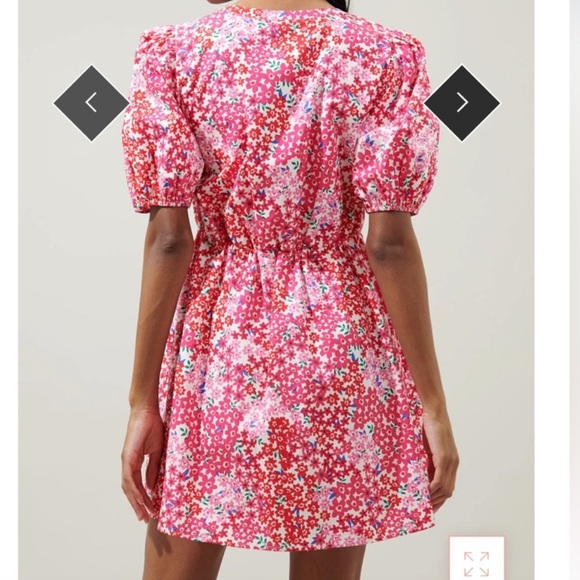 Sugarlips Ditsy Floral Mini‎ Dress Puff Sleeves Size Small - Picture 2 of 10